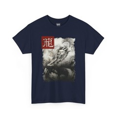 Japanese Dragon T-Shirt Monochrome Sumi-e Art Taikan Yokoyama Graphic Kanji Zen