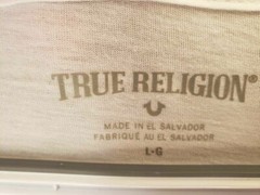 True Religion Mens Graphic T-Shirt White Metallic Drippy Horseshoe Tee L New