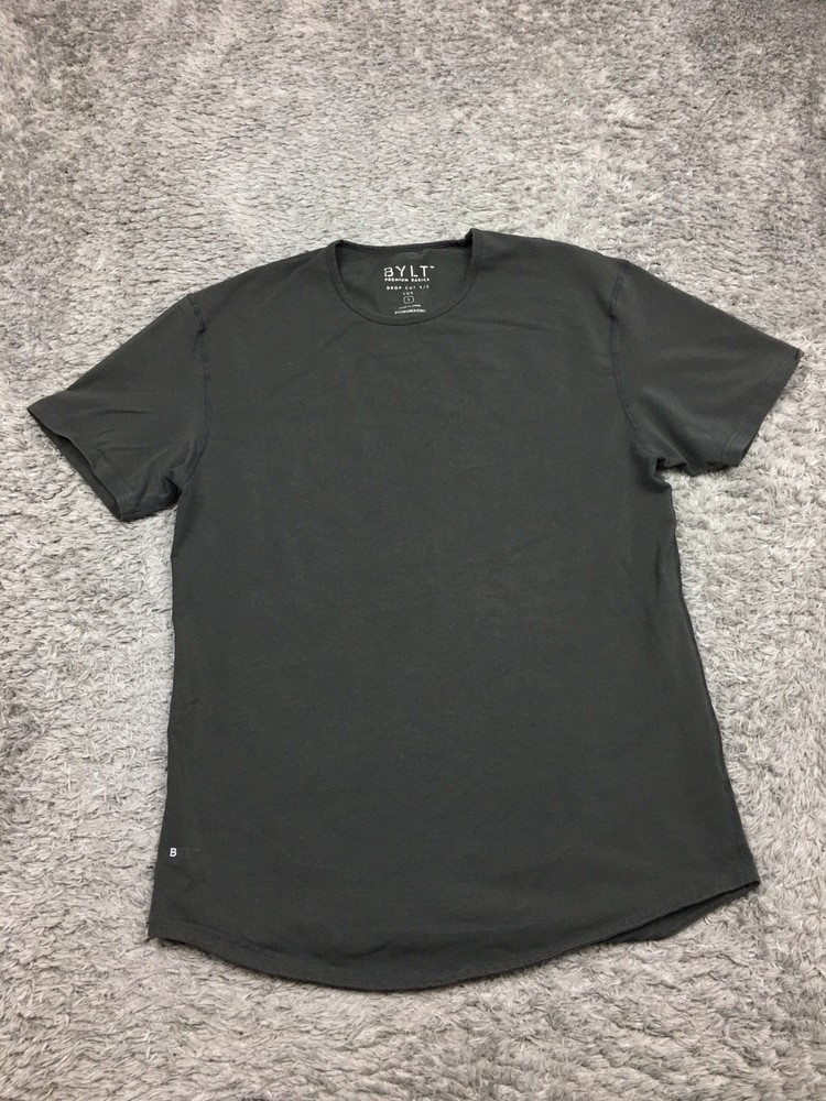 BYLT Drop Cut Short Sleeve Lux Shirt Mens Size Large Gray