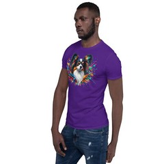 Colorful Splash Papillon Dog T-Shirt | Unisex Softstyle | Vibrant Graphic Tee