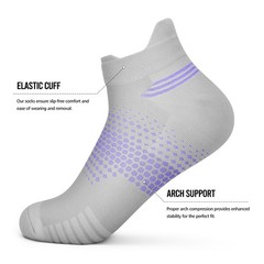6 Pairs Ankle Compression Socks For Women Running With Heel Tab Cushioned