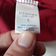 Sonoma Life Style Shirt Mens Large Red Weekend Tee Short Sleeve Casual Hike New