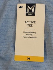 New Men’s Members Mark Medium Blue Active Tee NWT Free Shipping
