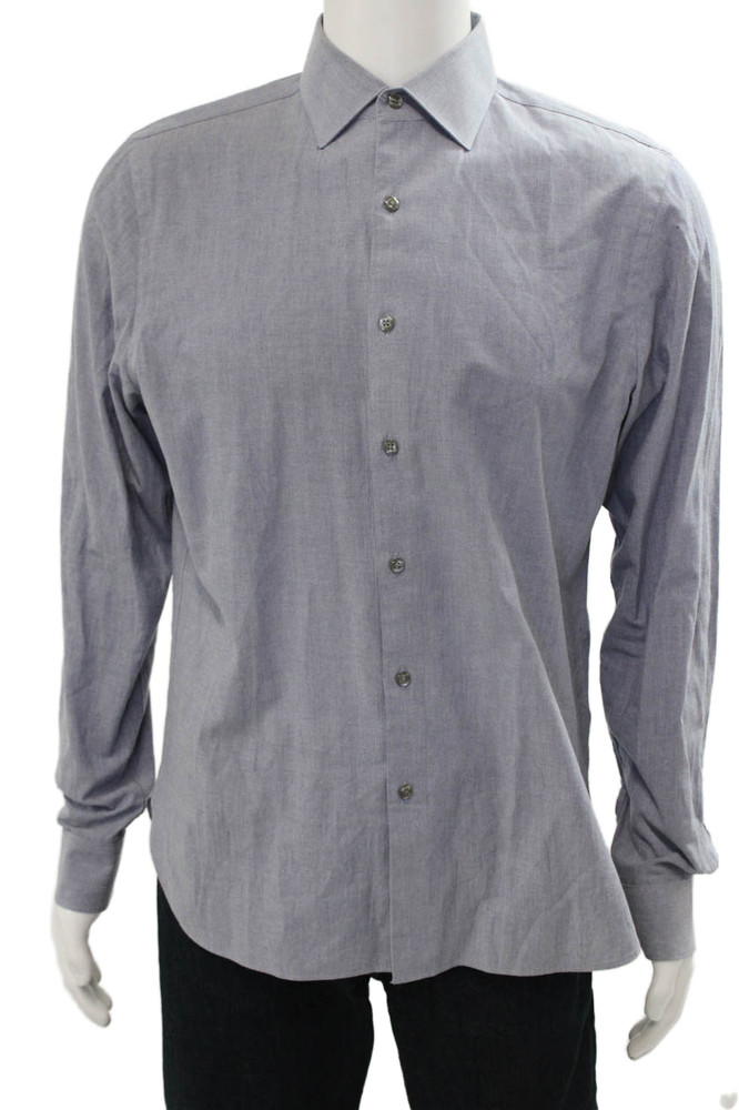The Men’s Store at Bloomingdale’s Mens Gray Point Dress Shirt Size M