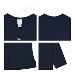 CALVIN KLEIN MODAL STRETCH MONOGRAM LOGO GRAPHIC SLIM T-SHIRT COLOR NAVY CODE: