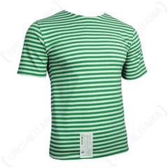 Genuine Russian Border Force Telnyashka 100% Cotton Green Striped T-Shirt