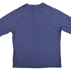 Faherty Cloud Cotton Henley Men Large Blue Heather Pima Cotton Peru Long Sleeve