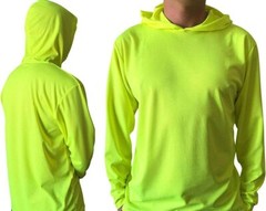 6 Pack Mens Hi Visibility Long Sleeve Hooded T-Shirt Hoodie Safety Wear SM-3X