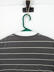 BYLT Drop Cut Lux Men’s Athletic Gray Striped Tee Shirt Size Large