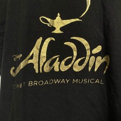 Disney Aladdin The Hit Broadway Musical Black Metallic Gold T-Shirt Men’s XL