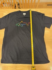 Greg Norman Men’s Black Graphic T-Shirt Multicolor Shark Logo XL