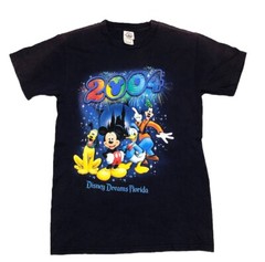 Vintage 2004 Disney Dreams Florida Graphic T-Shirt S Navy Blue Y2K