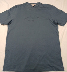 Seasalt Cornwall Mens T-Shirt Medium M Teal Organic Cotton Graphic Print