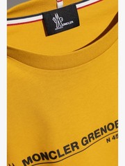 NWT Mens Moncler Grenoble Mustard Manica Corta Cotton Tee Shirt sz M $325