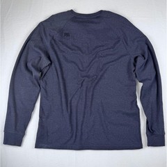 The Normal Brand Mens Henley Large Navy Blue Raglan Long Sleeve Cotton Blend