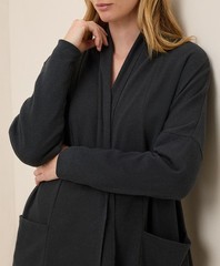 Pact Women’s Airplane Wrap Cardigan Medium Large Charcoal Heather Top Outerwear