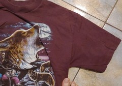 Vintage 1980s T-shirt Biker Motorcycle Graphic USA Made Maroon Size Large VG