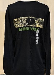 Mossy Oak Men’s Medium Long Sleeve Black T-Shirt With Camouflage Logo