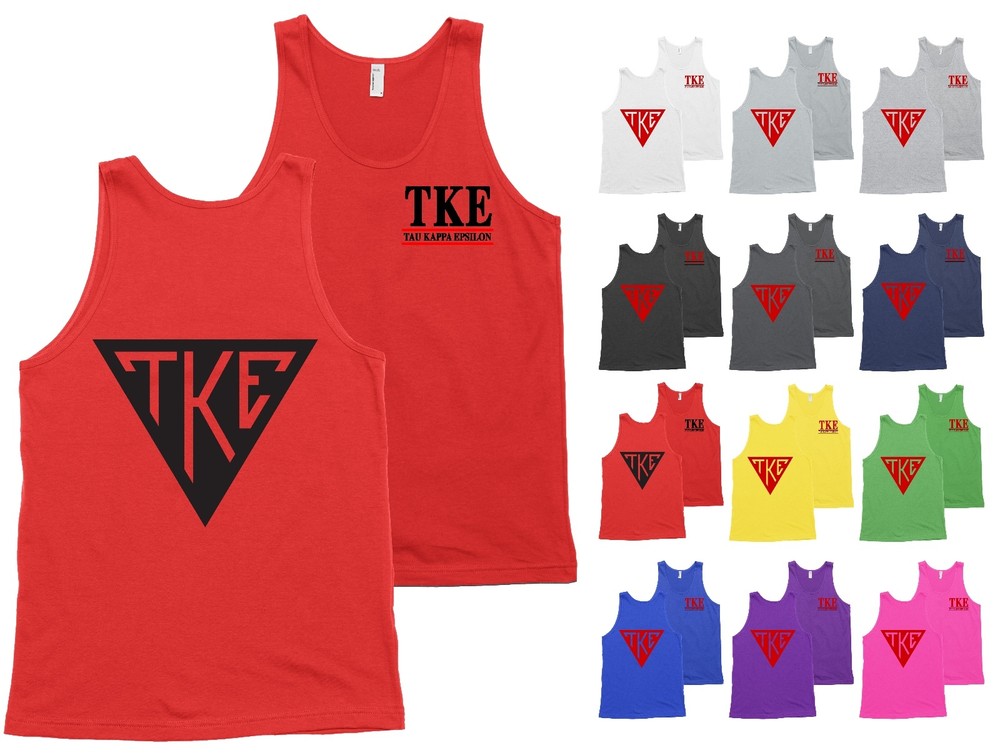 Tau Kappa Epsilon Fraternity Triangle Badge Bella + Canvas Tank Top TKE Shirt