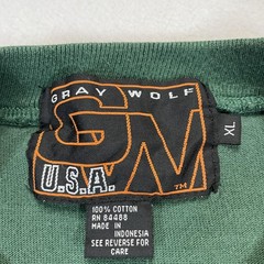 Gray Wolf Shirt Mens XL Green White USA Wolf Outdoor Graphic T-Shirt Tee