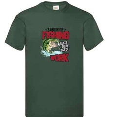 Fishing Beats Bad Day At Work Humour Novelty T Shirt Various Colours And Sizes