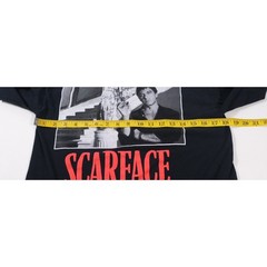 Scarface Shirt Mens Medium Black Tony Montana Movie Graphic Long Sleeve Cotton
