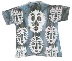 Vintage Kichaka Kenya Tribal Mask All Over Print T Shirt Single Stitch XL