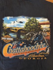 Harley Davidson T-Shirt Eagle Men L/XL Black Chattahoochee Georgia 2007 USA Made
