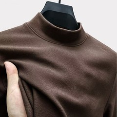 Trendy Half Turtleneck Sweater For Men Casual Mock Neck Design For Everyday Use