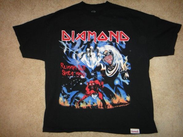 2006 Diamond Supply Co x Iron Maiden “Runnin’ Sh*t Since ’98” T-Shirt / Tee RARE