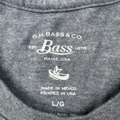 VTG G.H. Bass & Co. Men’s Navy Pocket T-Shirt Size Large Distressed Cotton