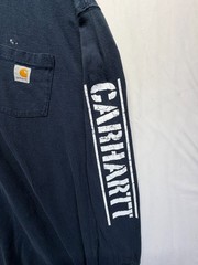 Carhartt Original Fit Shirt Men 4XL Navy Blue Graphic Print Spellout Logo Rugged