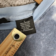 Vtg No Boundaries Shirt Mens Large Blue T-Shirt Tie Dye Distressed Made In USA