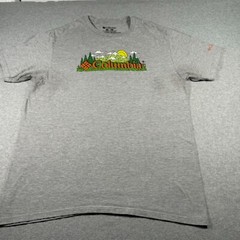 Columbia Shirt Adult Large Gray Outdoors Sun Mountains Trees Sports Hiking Mens