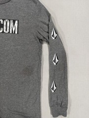 Volcom Mens Size Large Long Sleeve Gray Skateboarding Iconic Stone Graphic