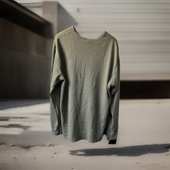District Threads Men’s Olive Long Sleeve Crew Neck Knit T-Shirt 2XL