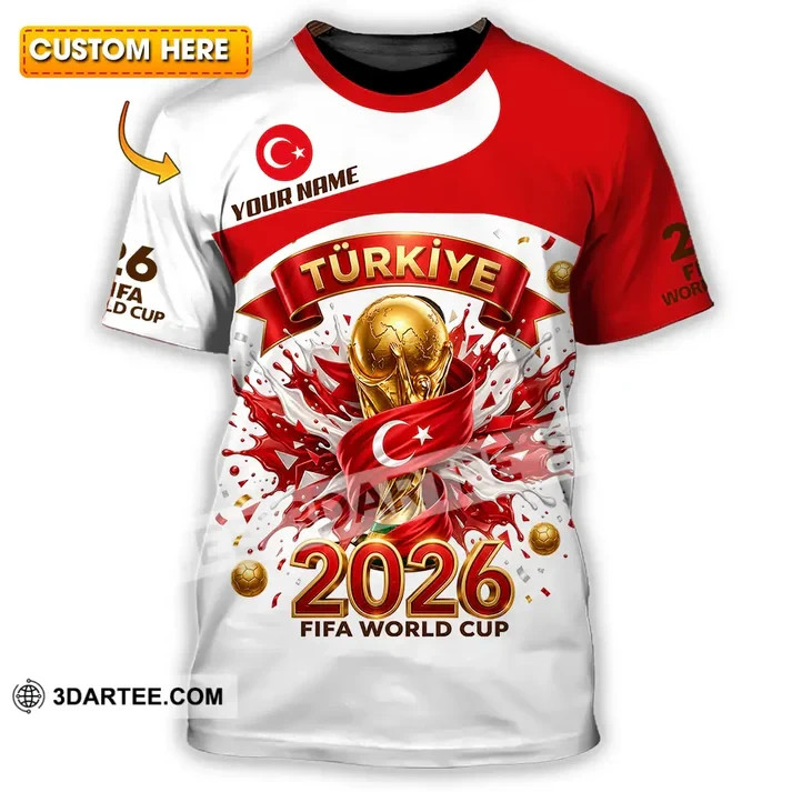 Unisex Shirt – Custom Türkiye World Cup 2026 3D Shirt reprint VK13814