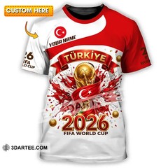 Unisex Shirt – Custom Türkiye World Cup 2026 3D Shirt reprint VK13814