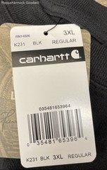 Carhartt Men’s K231 Logo Sleeve Workwear Long Sleeve T-Shirt Black NWT Sz 3XL