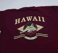 Vintage 90s Hawaii Sail Boat Dolphin Print T Shirt Vtg Island Sport USA Red