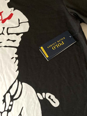 NWT POLO Ralph Lauren Full Length PONY Print T-Shirt Mens Sz M Black/White/Red
