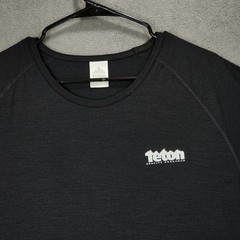 Teton Gravity Research Shirt sz XXL Mens Black Logo Base Layer Performance Wool