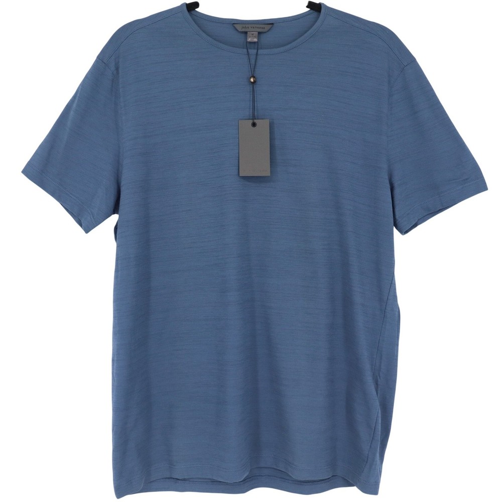 John Varvatos Men’s Dutch Blue Pima Cotton Slub Crew Neck T-Shirt Size M NWT