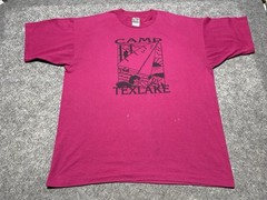 Vtg Distresed Pink FOTL single Stitch Shirt Camp Texlake Sail boat Horseback XL