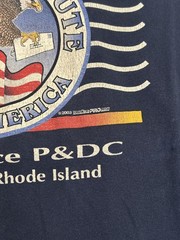 Vintage USPS Providence P&DC Shirt Mens XL Blue Postal Eagle Flag Gildan 2003