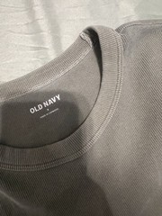 Old Navy Men’s Gray Cotton Knit Ribbed Crew Neck Short Sleeve T-Shirt Size S
