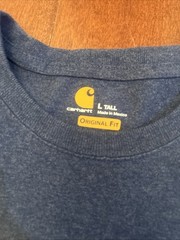 Carhartt Original Long Sleeve Pocket Tee Large Tall Blue Heather Color