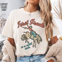 First Grade Teacher Shirt Western Cowgirl Back To School Teacher Gift Tee