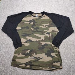 CSG Shirt Mens XXL Black Army Green Camo Raglan Tee