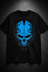 Men’s Ghost Skull Gamer T-Shirt Workout Regular Fit Cotton Tee Summer Streetwear